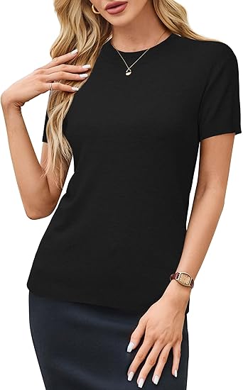 Women's Wool Blend Business Casual Loose Fit,Black